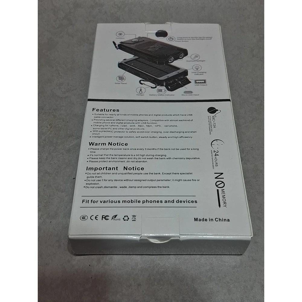 Safe Speed Outdoor Protection Solar Power Bank - OPEN BOX 10,000mah PINK